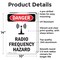 Signmission Radiation & Laser Sign, 14 in H x 10 in W, Aluminum, Rectangle OS-2PACK-DS-A-1014-V-1686 - alternate 7